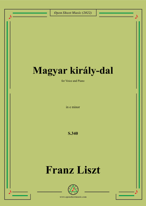 Book cover for Liszt-Magyar kiraly-dal,S.340,in e minor