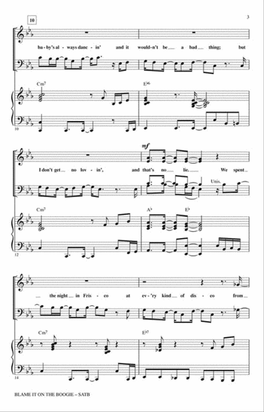 Blame It on the Boogie 4-Part scores gallery preview page 3