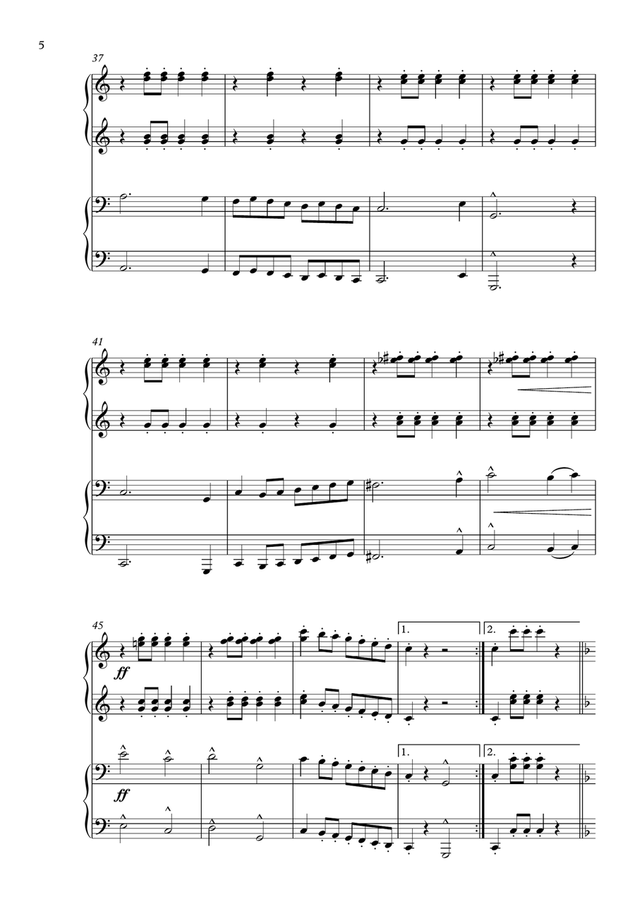 Entry of the Gladiators arranged for Piano Duet Piano Duet scores gallery preview page 6