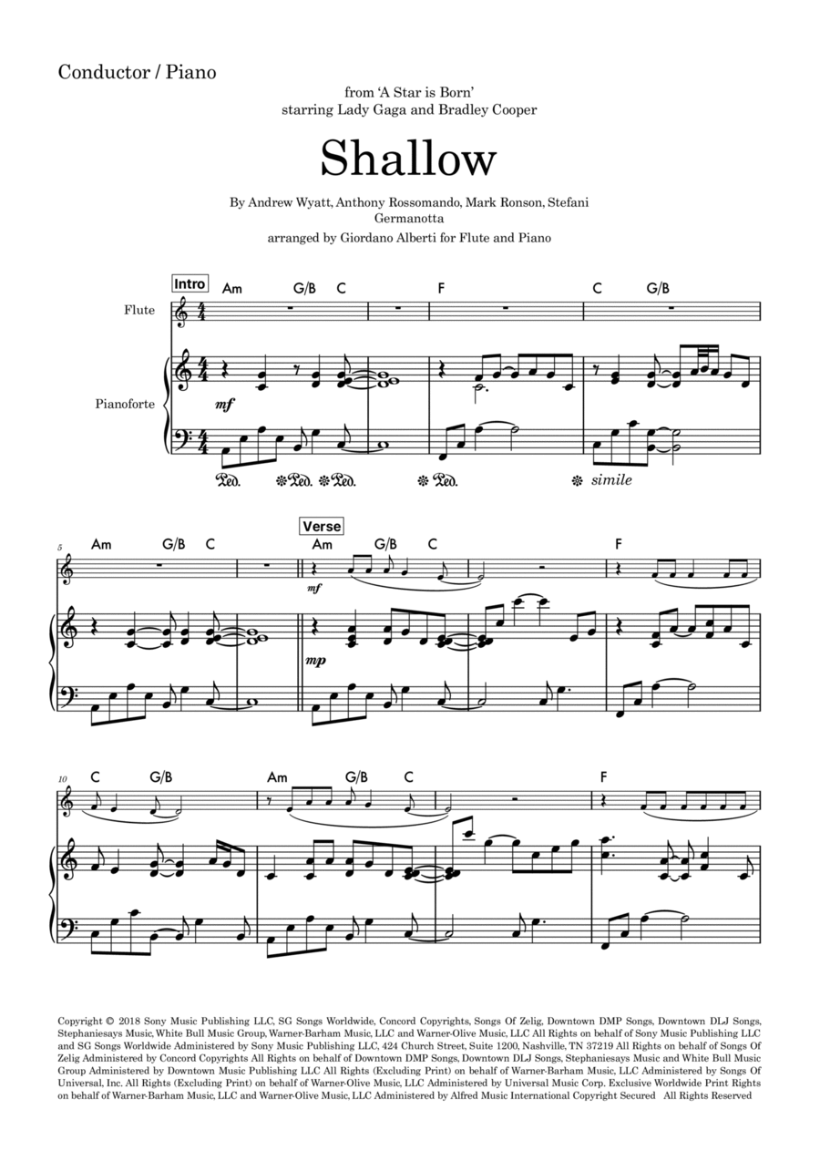 Shallow Shallow Flute Solo scores gallery preview page 1
