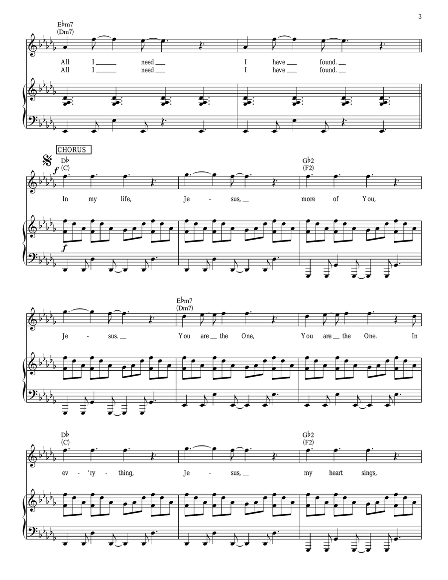 The Only One Piano, Vocal, Guitar scores gallery preview page 3