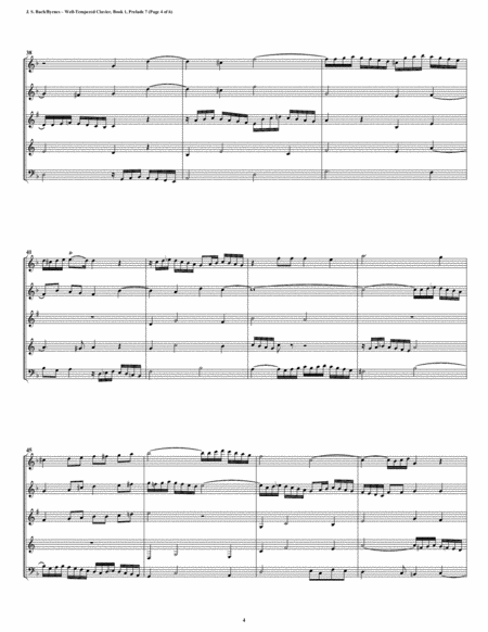 Prelude 07 from Well-Tempered Clavier, Book 1 (Woodwind Quintet) image number null