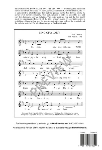 Sing of a Lady image number null