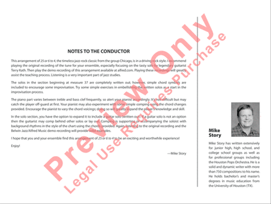 25 or 6 to 4 Jazz Ensemble scores gallery preview page 3