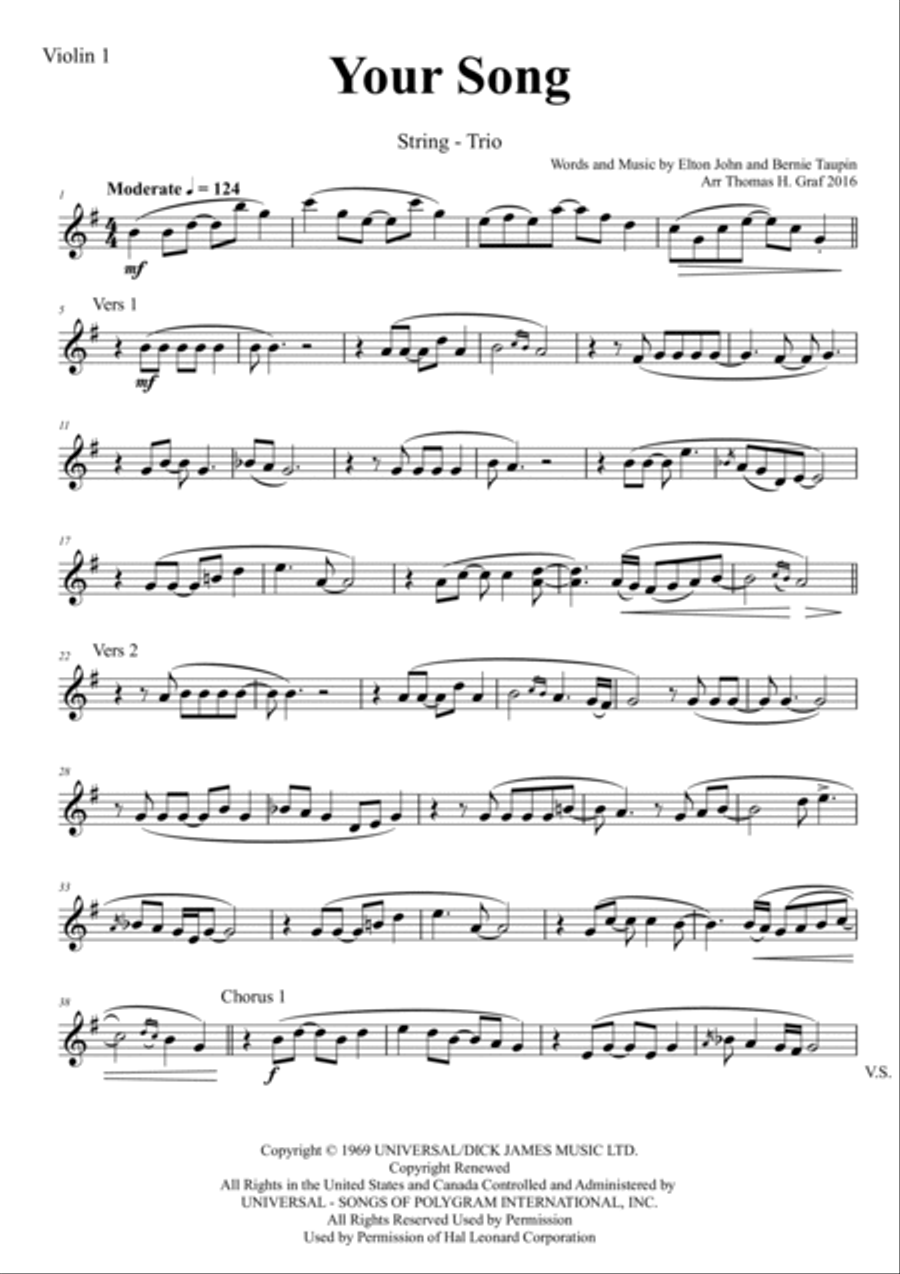 Your Song String Trio scores gallery preview page 5