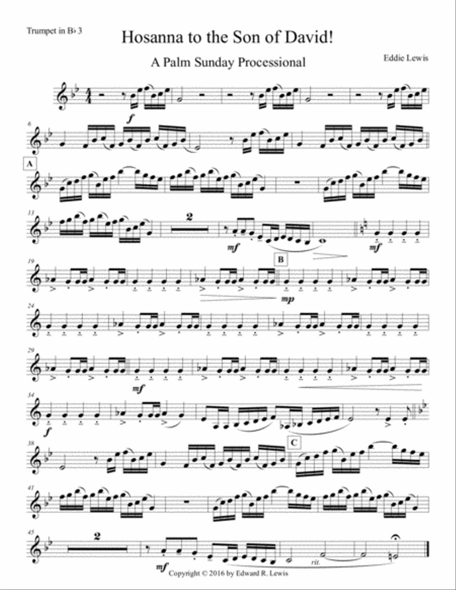 Hosanna to the Son of David Brass Ensemble scores gallery preview page 4