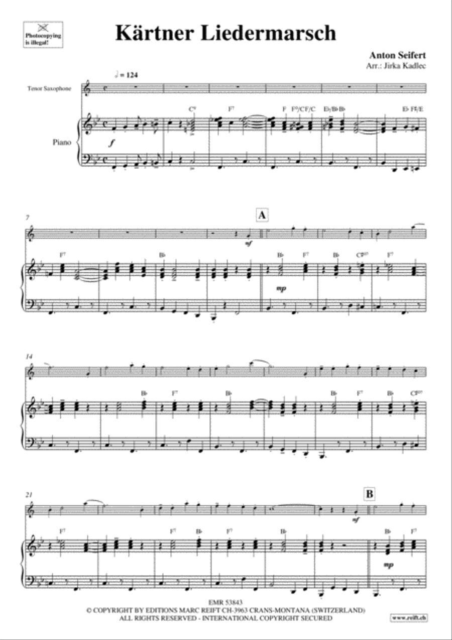 Karntner Liedermarsch Karntner Liedermarsch Tenor Saxophone scores gallery preview page 4
