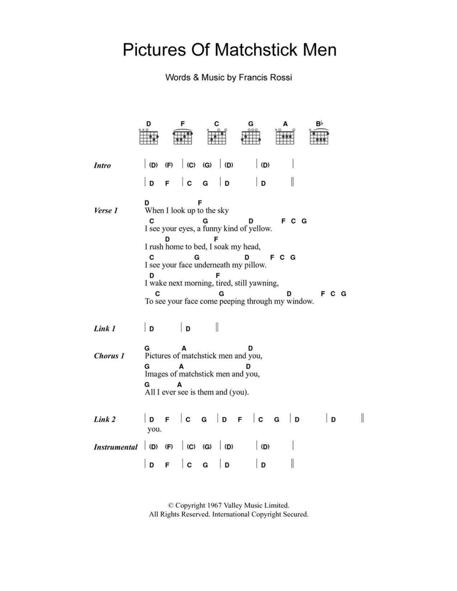 Pictures Of Matchstick Men Acoustic Guitar scores gallery preview page 1