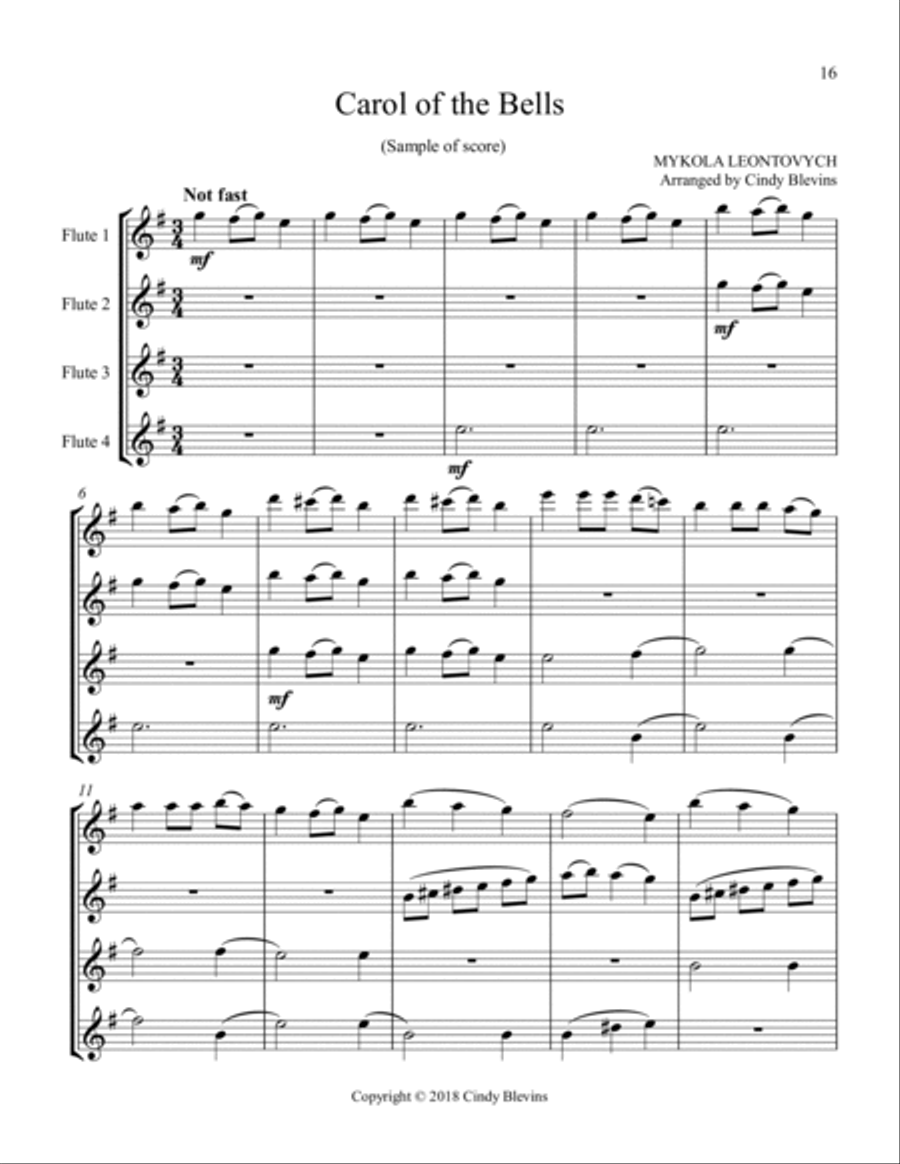 Flute Quartets for Christmas, Vol. I Flute Quartet scores gallery preview page 2