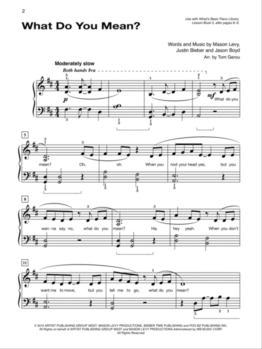 Alfred's Basic Piano Course Popular Hits, Level 3 Piano Method scores gallery preview page 2