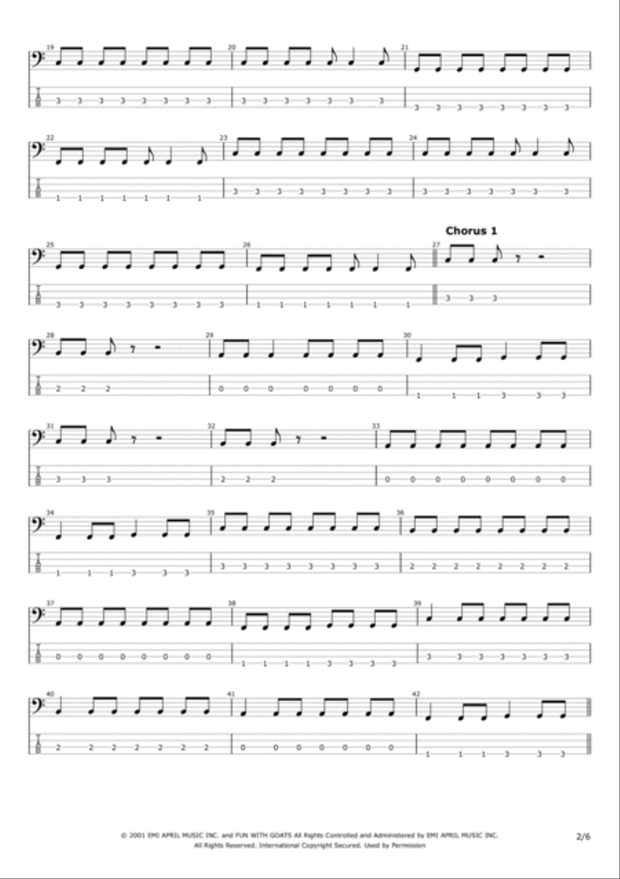 First Date Bass Guitar scores gallery preview page 2