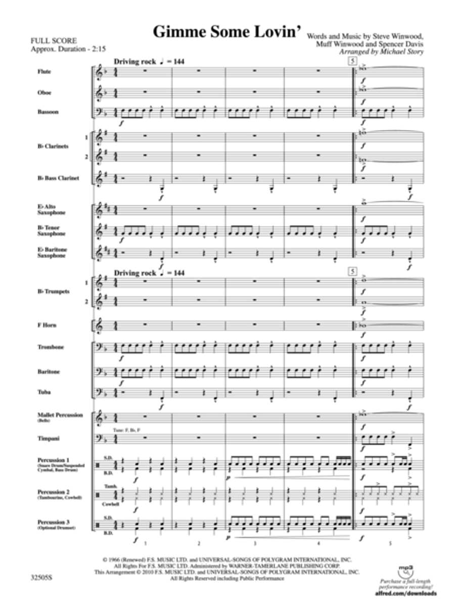 Gimme Some Lovin' Gimme Some Lovin' Concert Band scores gallery preview page 2