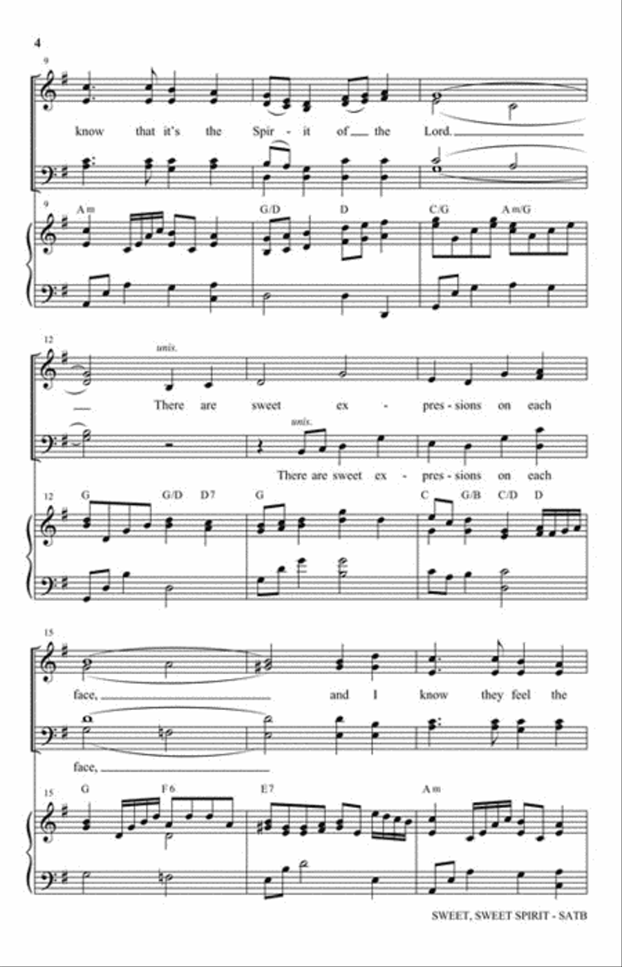 Sweet, Sweet Spirit 4-Part scores gallery preview page 3