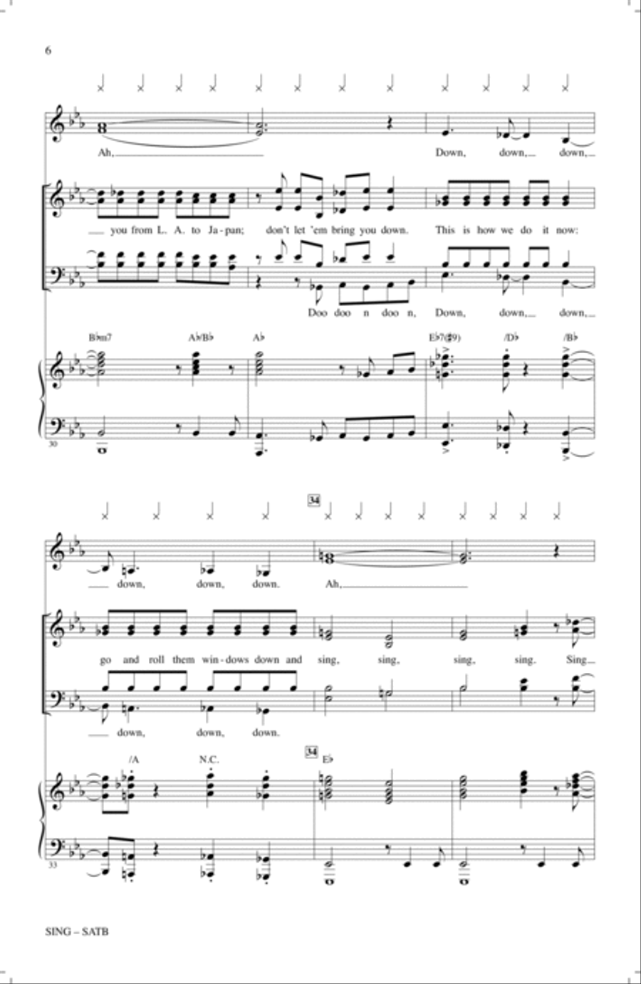 Sing (arr. Mark Brymer) Sing (arr. Mark Brymer) 4-Part scores gallery preview page 5