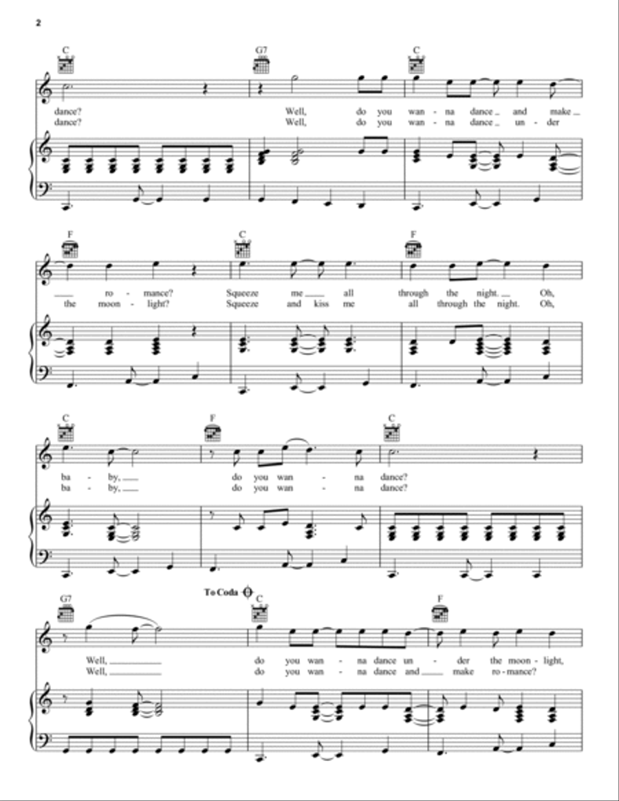 Do You Want To Dance? Piano, Vocal, Guitar scores gallery preview page 2