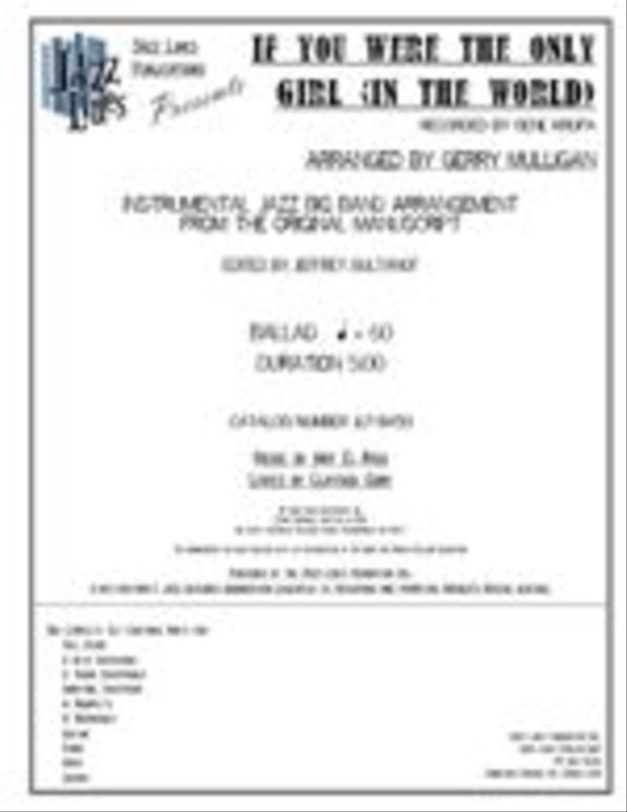 If You Were The Only Girl (In The World) Big Band scores gallery preview page 1