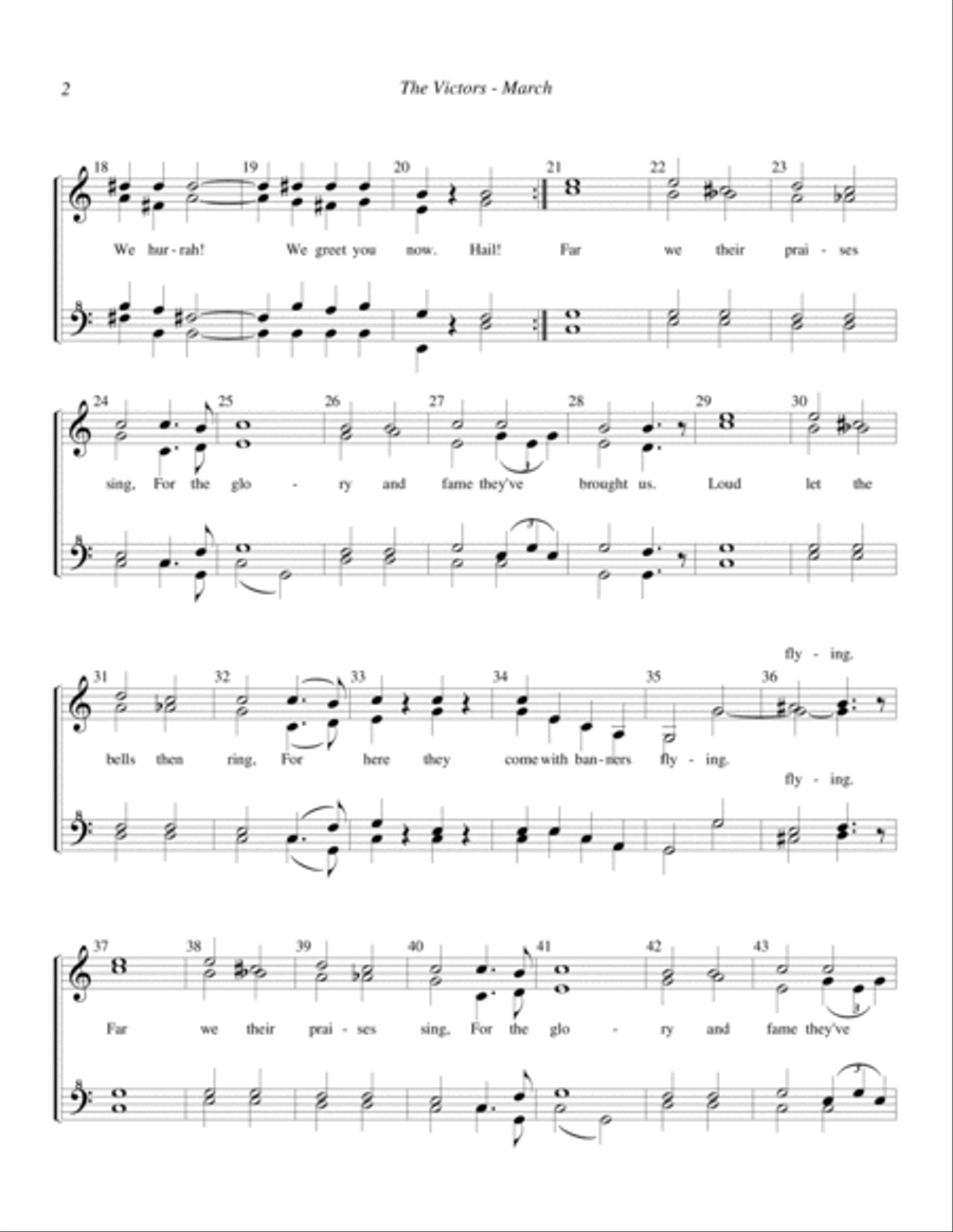 The Victors March (U of M Fight Song) SSAA scores gallery preview page 2