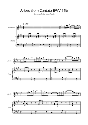 Book cover for Arioso BWV 156 - Alto Flute Solo w/ Piano