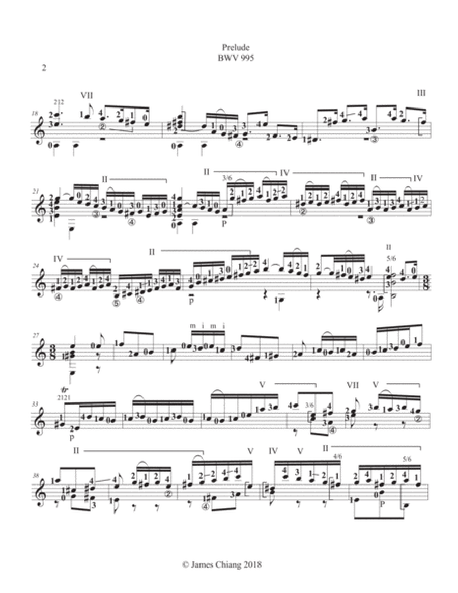 Lute Suite in A minor (BWV 995) by J.S. Bach image number null