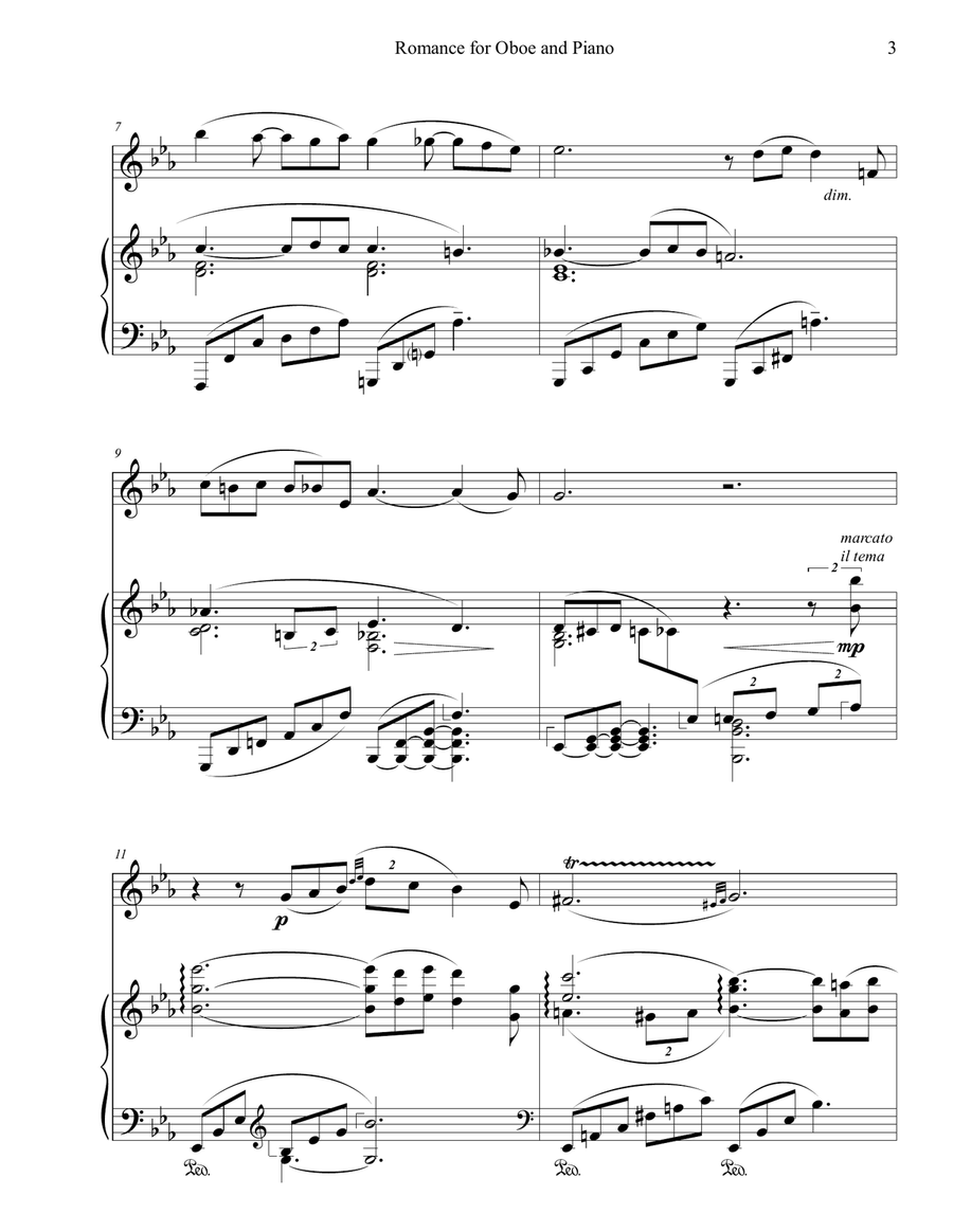 Romance for Oboe and Piano Woodwind Duet scores gallery preview page 3