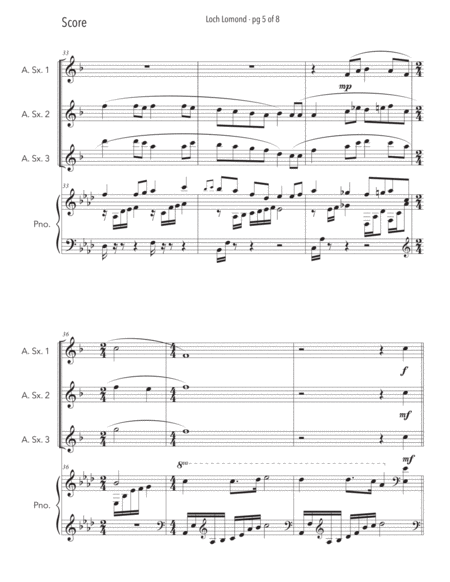 Loch Lomond - Alto Sax Trio with Piano Accompaniment image number null