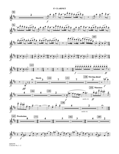 Concerto No. 1 (for Wind Orchestra) - Eb Clarinet