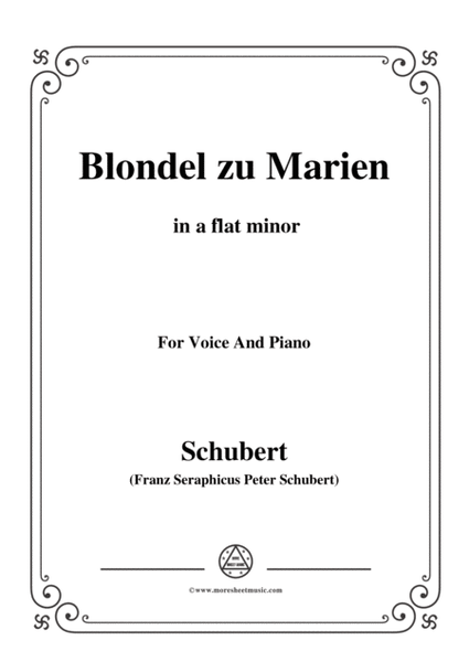 Schubert-Blondel zu Marien,in a flat minor,for Voice&Piano image number null