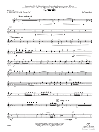 Genesis: (wp) 1st B-flat Trombone T.C.