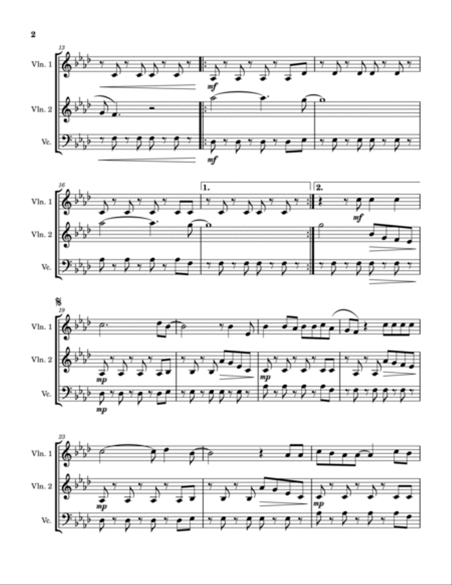 Viva La Vida String Trio scores gallery preview page 2