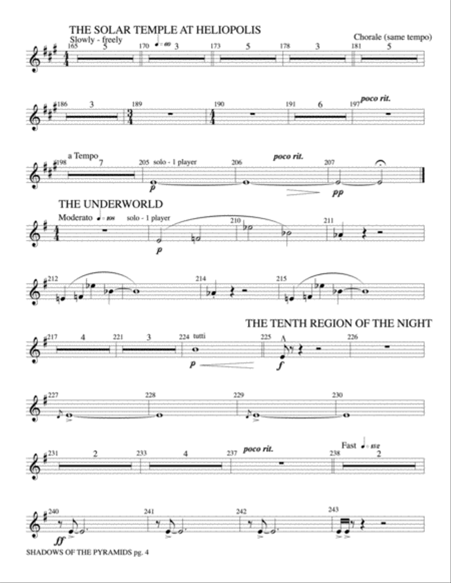 Shadows of the Pyramids: Baritone T.C. Concert Band scores gallery preview page 4