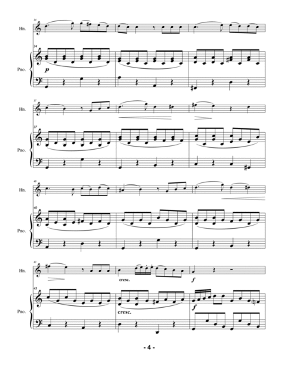 Fabrizione - Concerto in C for Horn and Piano Horn scores gallery preview page 4