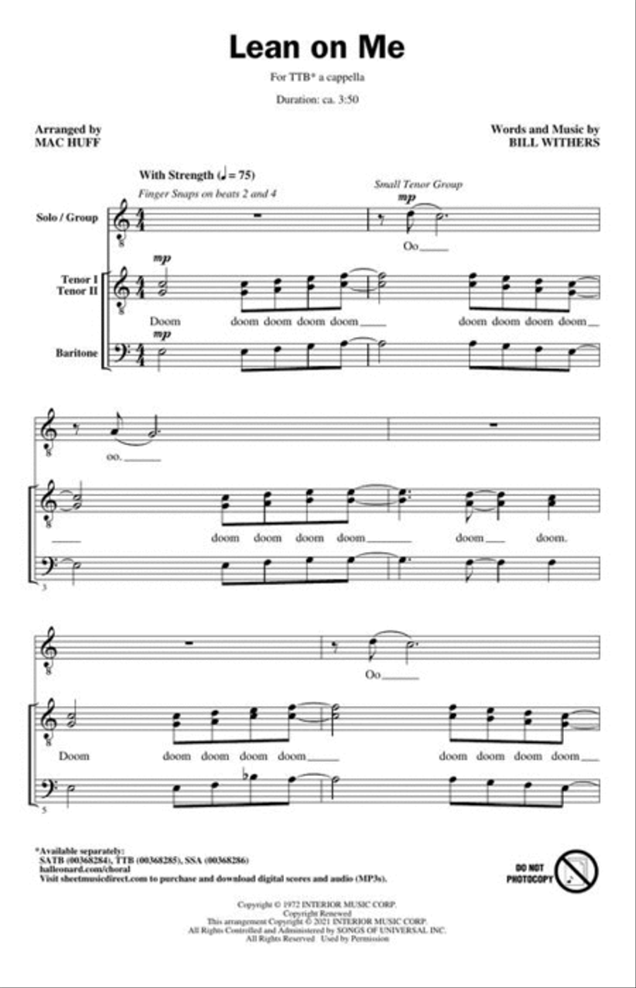 Lean on Me Lean on Me TTB scores gallery preview page 3