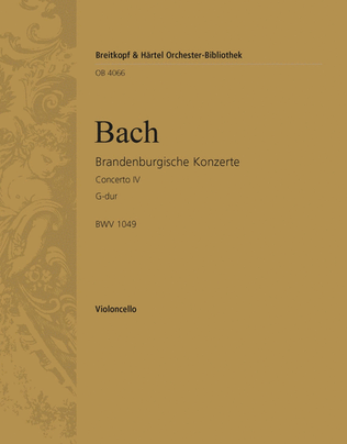 Book cover for Brandenburg Concerto No. 4 in G major BWV 1049