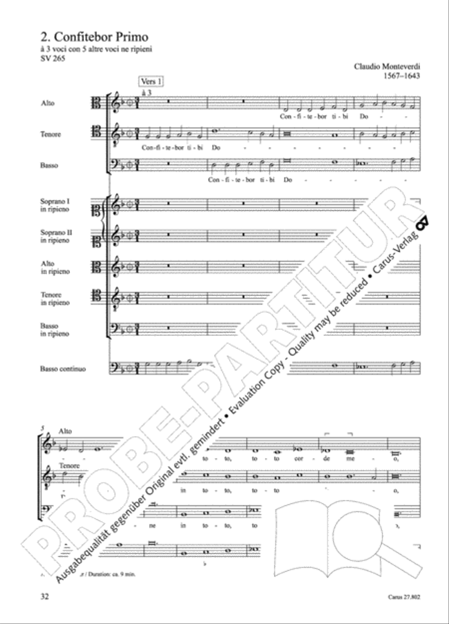 Salmi I (Selva morale e spirituale) Collection / Songbook scores gallery preview page 57