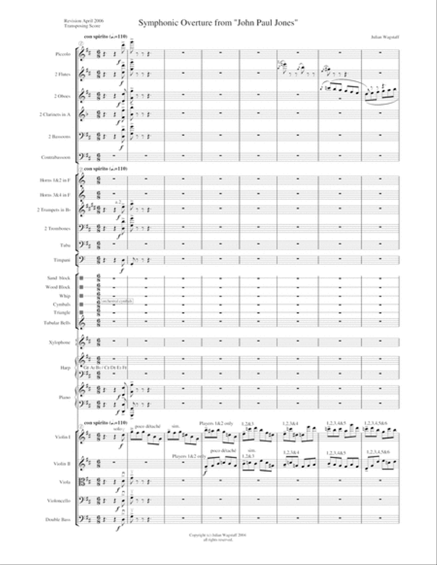 John Paul Jones - Symphonic Overture (score) Full Orchestra scores gallery preview page 5