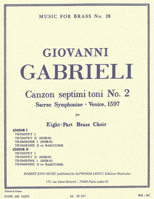 Book cover for Canzon Septimi Toni No. 2 – Sacrae Symphoniae – Venice, 1597