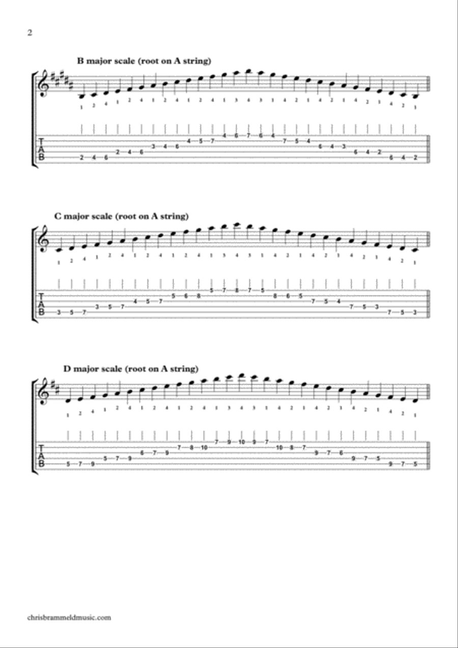 Rock School Guitar Grade 5 Scales And Arpeggios (notation and tab) Guitar Tablature scores gallery preview page 2