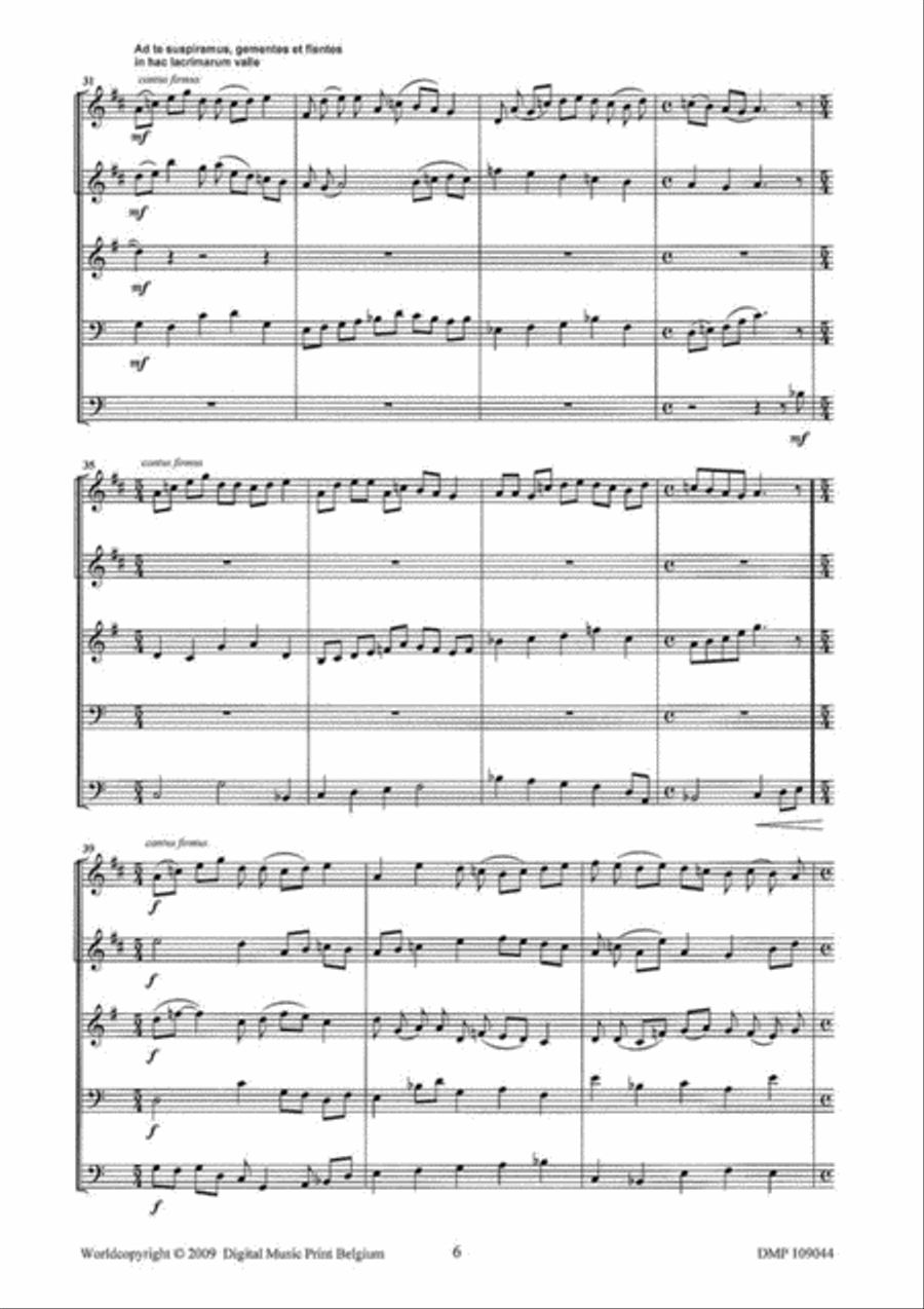 Salve Regina Salve Regina Brass Quintet scores gallery preview page 5