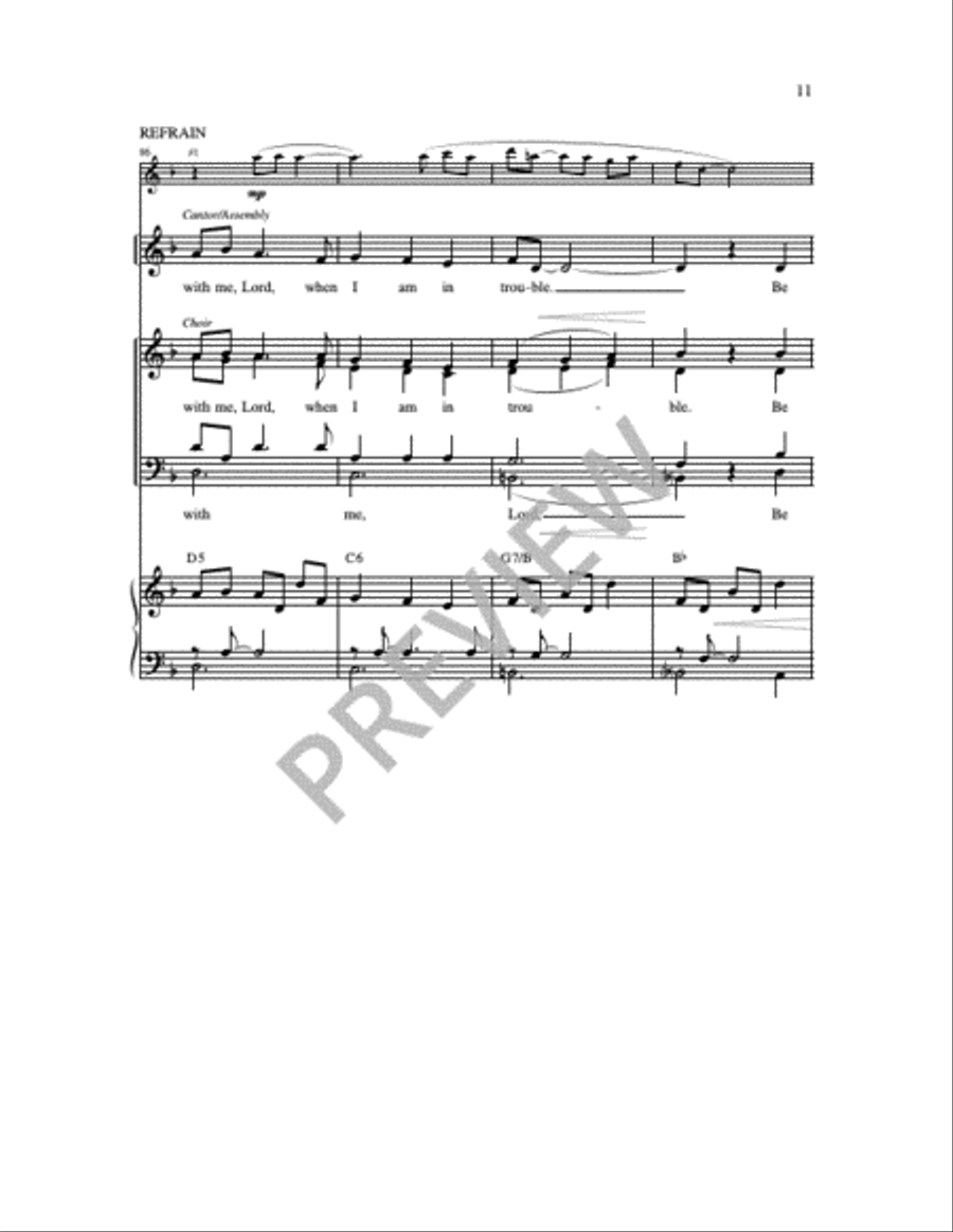 Be with Me, Lord: Psalm 91 4-Part scores gallery preview page 11