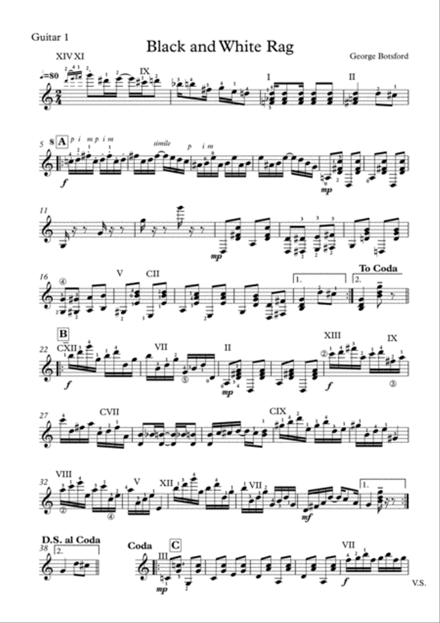 Black And White Rag - guitar duet Electric Guitar scores gallery preview page 4