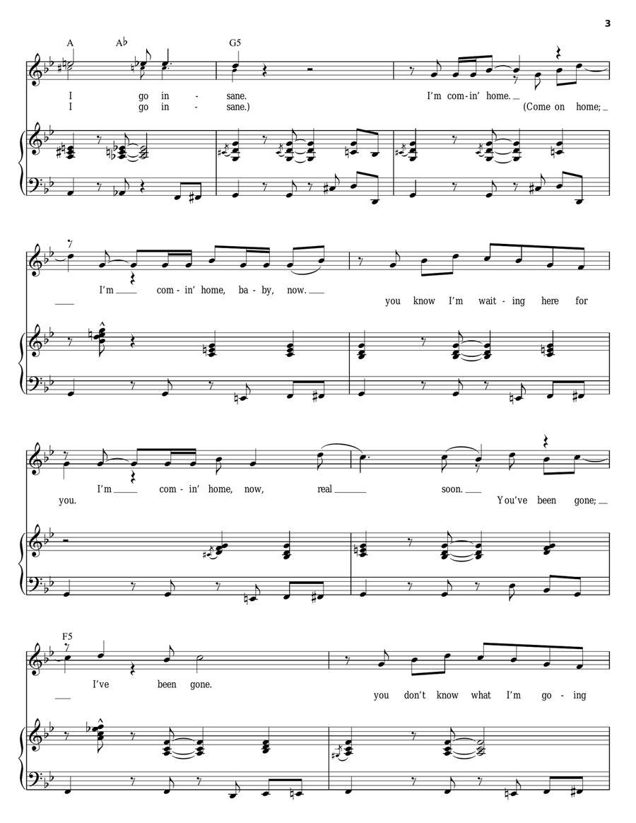 Comin' Home Baby Comin' Home Baby Piano, Vocal scores gallery preview page 3