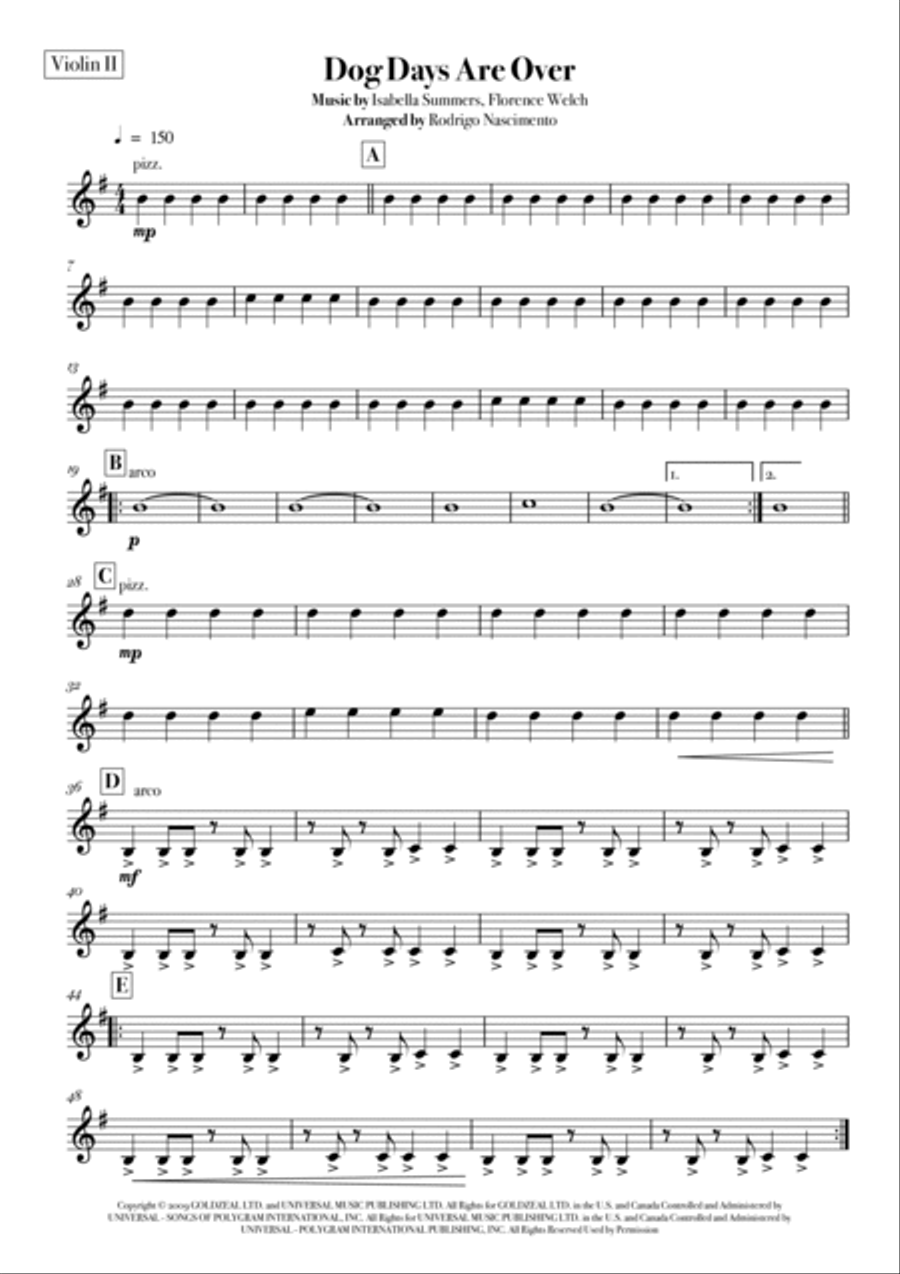 Dog Days Are Over String Quartet scores gallery preview page 3