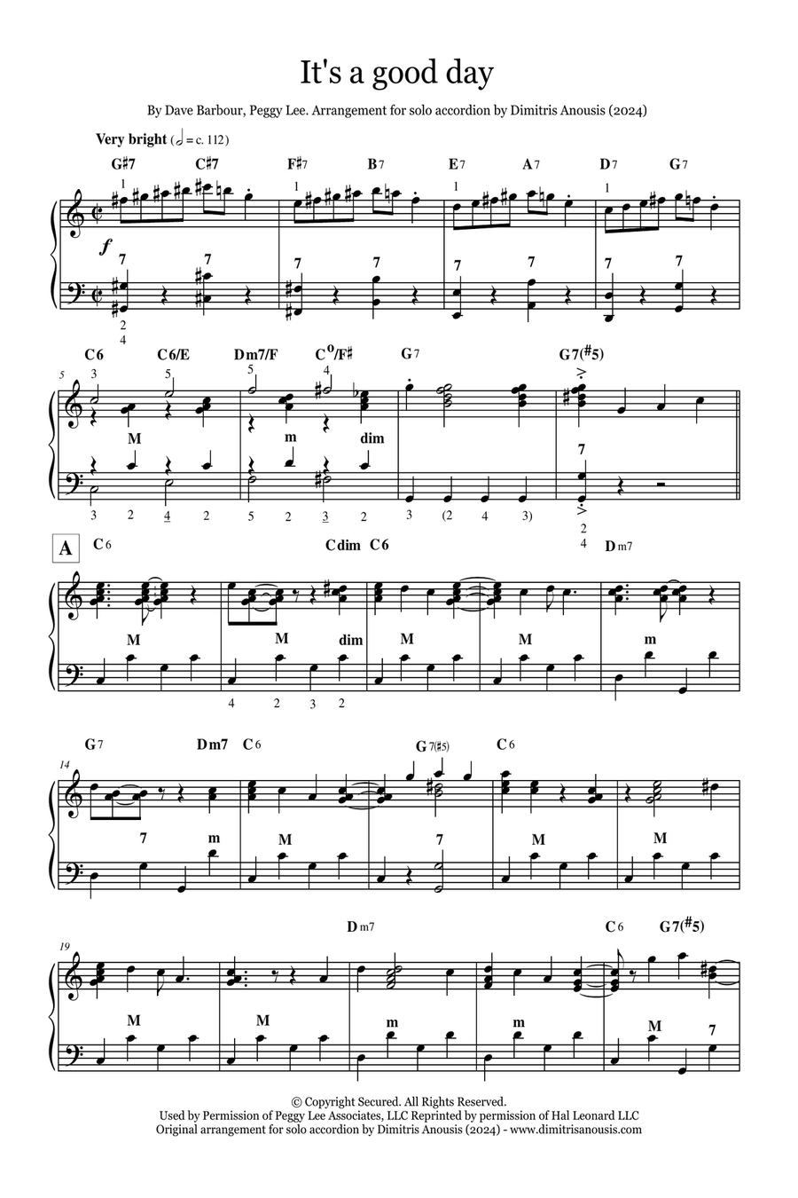 It's A Good Day Accordion scores gallery preview page 3