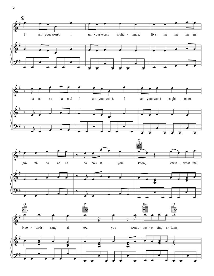 Novocaine Piano, Vocal, Guitar scores gallery preview page 2