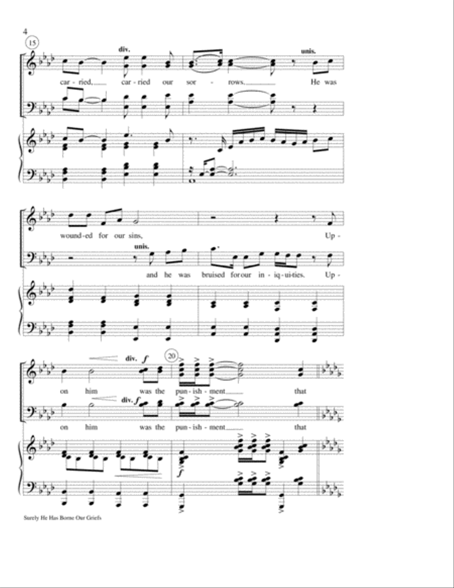 Surely He Has Borne Our Griefs 4-Part scores gallery preview page 4