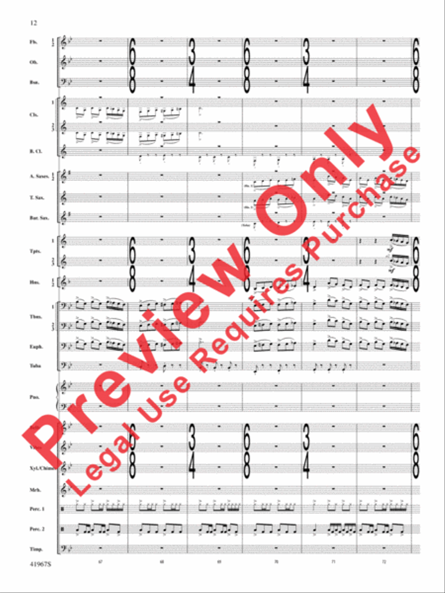 Seven Hills Overture Concert Band scores gallery preview page 13