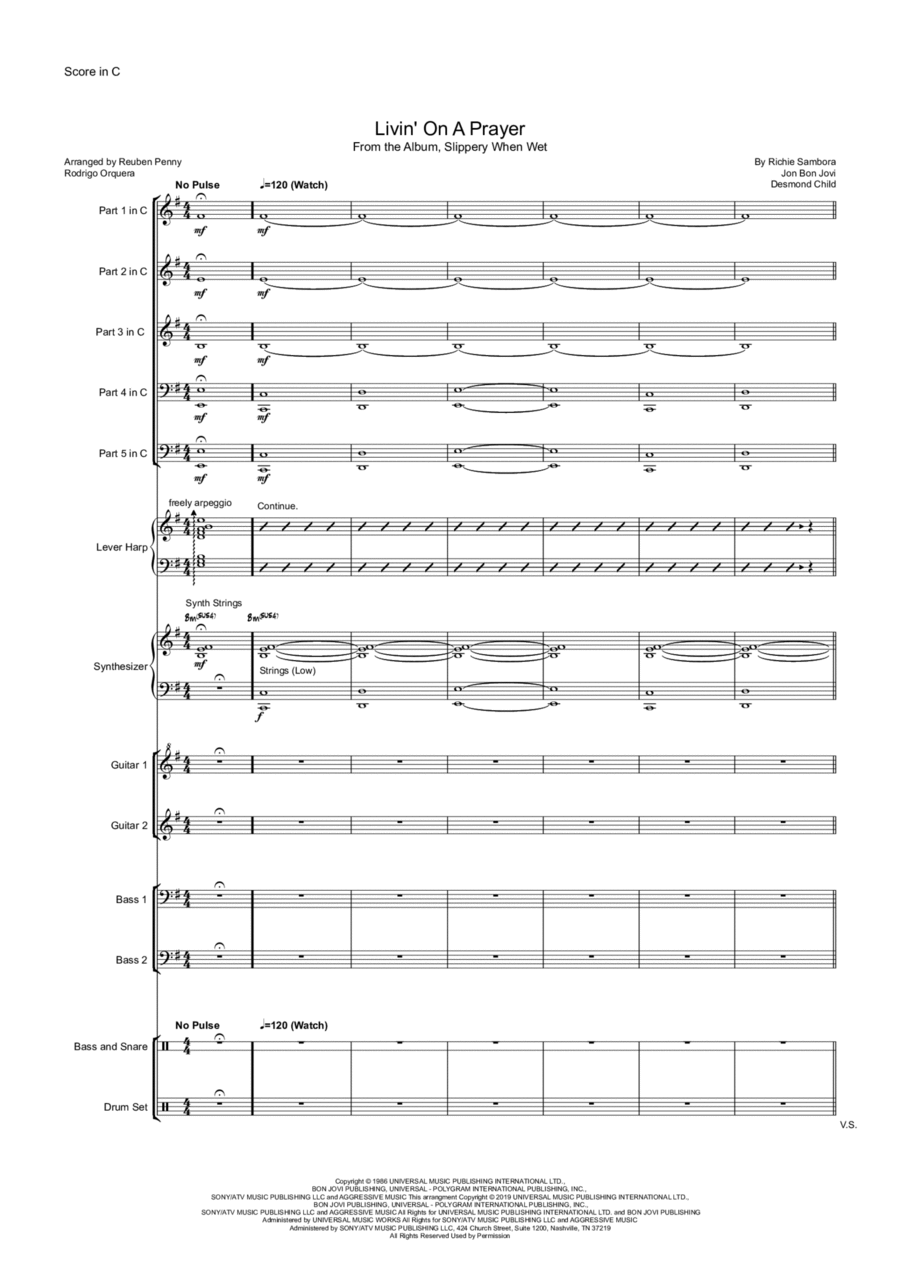Livin' On A Prayer School and Community scores gallery preview page 1