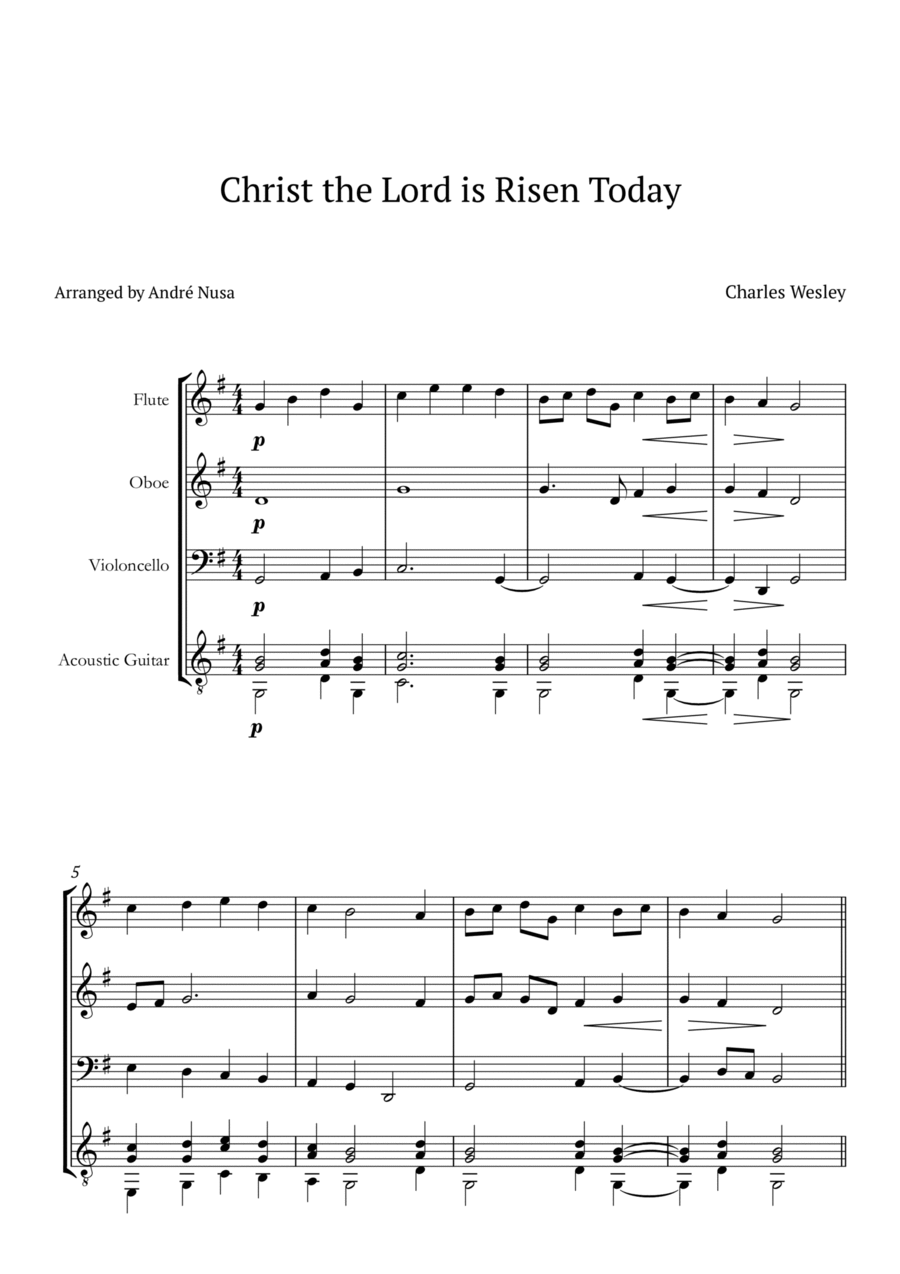 Christ the Lord is Risen Today Flute scores gallery preview page 1