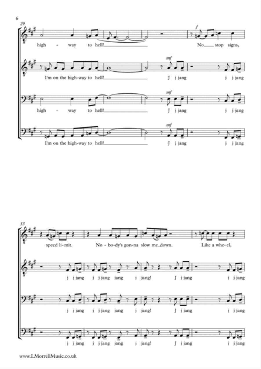 Highway To Hell TTBB scores gallery preview page 6