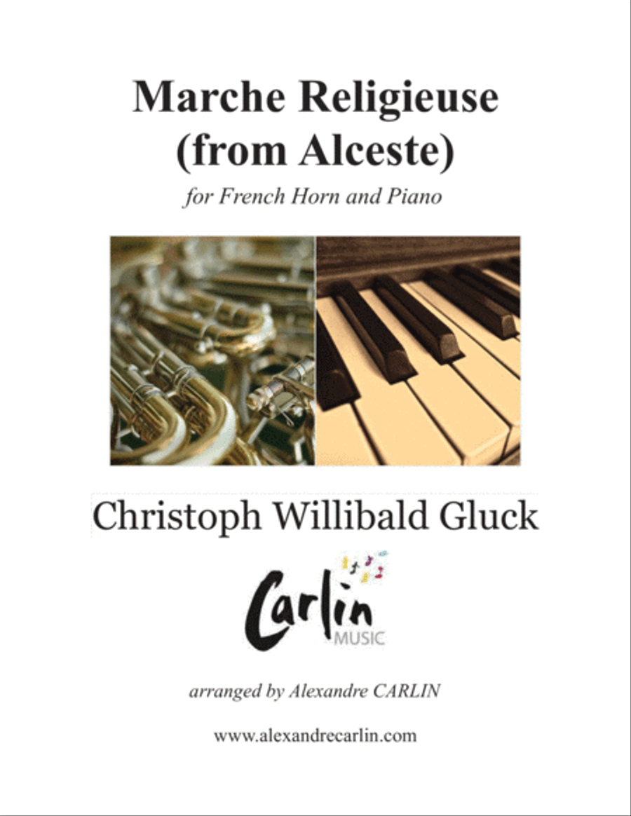 Marche Religieuse (from Alceste) by Gluck - Arranged for French Horn and Piano Horn scores gallery preview page 1